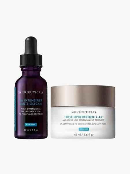 Skinceuticals Radiant Skin Duo in branded components on a light gray background