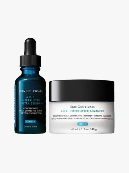 Skinceuticals A.G.E. Interrupter Duo in branded components on a light gray background