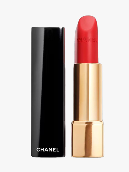Chanel Rouge Allure Lipsticks in branded component on a light gray background
